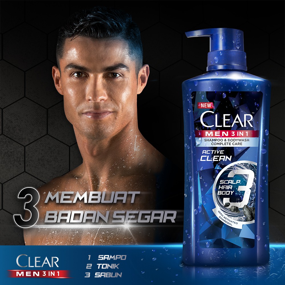 Clear Shampo 3 in 1 active clean 160 ml