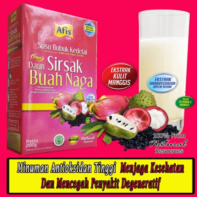 

AFIS KEDELAI PLUS DAUN SIRSAT DAN BUAH NAGA ANTIOKSIDAN TINGGI
