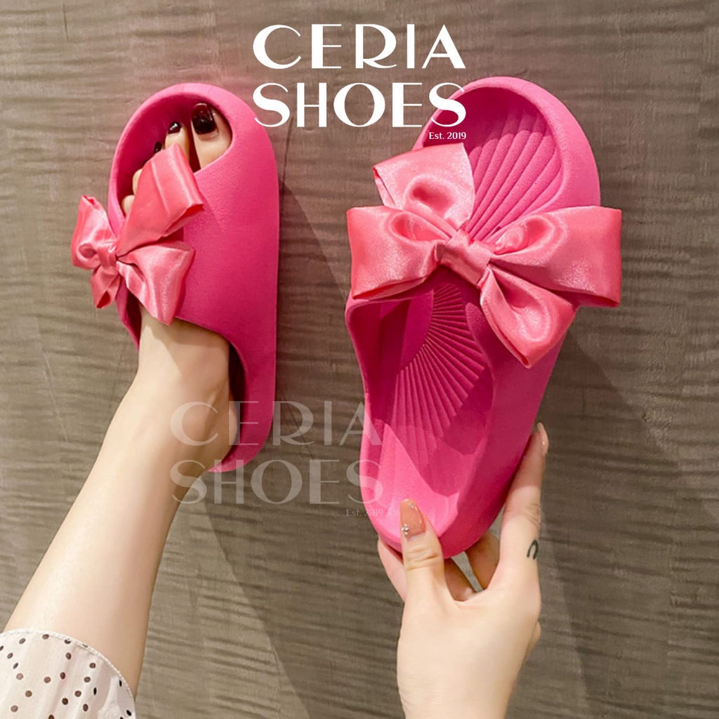 PVC Sandal Slop Jelly Wanita Butterfly Bahan Empuk Elastis Super Soft Rubber Import Korean Sol Non-Slip Summer Sandals