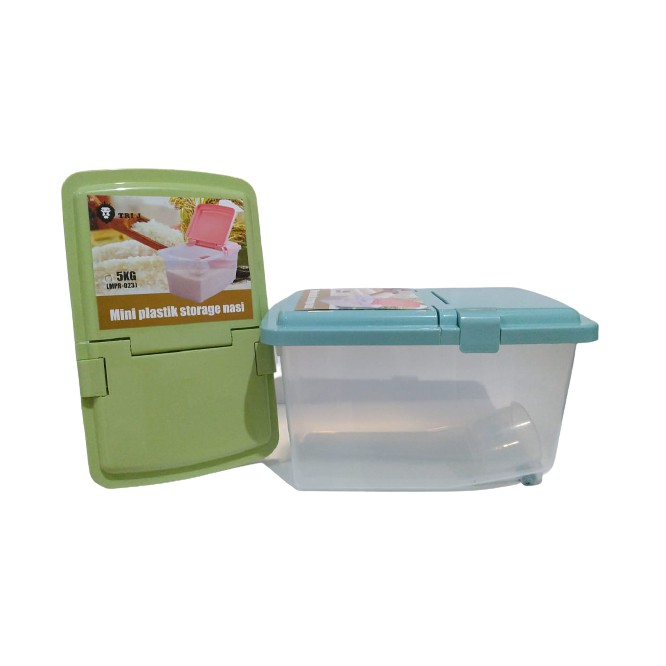 Mini Storage Beras Plastik 5KG Mini Rice Box Wadah Penyimpan Beras Free 1 Cup Takaran Beras