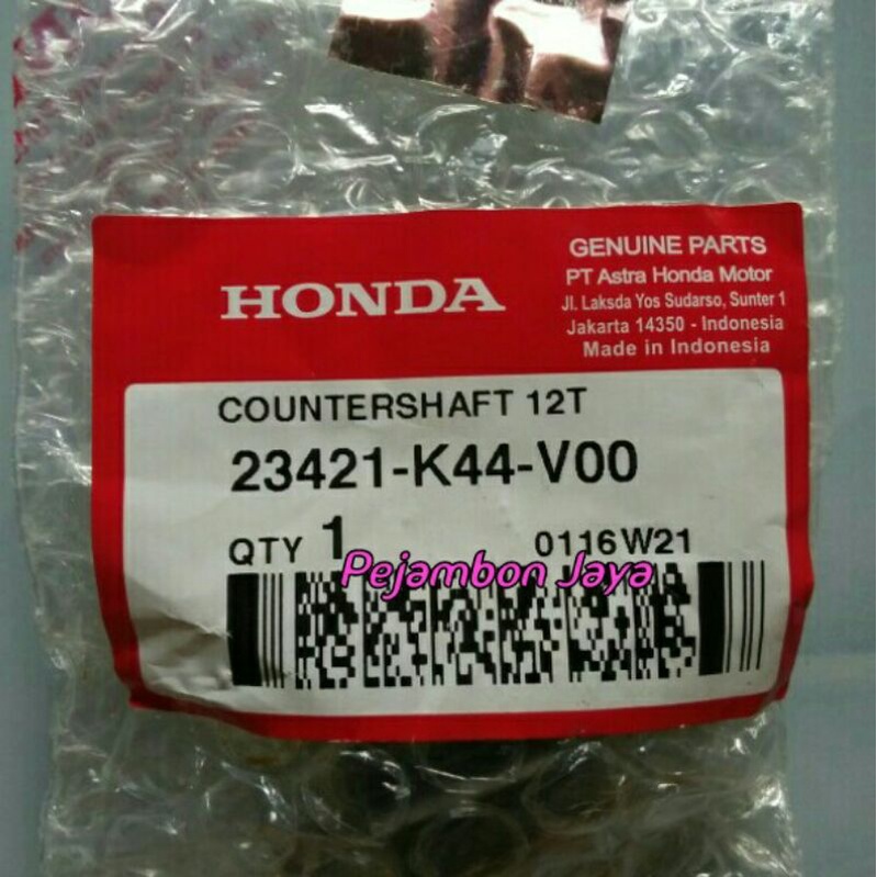 23421K44V00 COUNTERSHAFT 12T GEAR RASIO SCOOPY