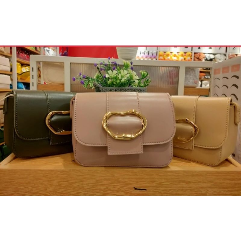 Miniso official crossbody bag with hardware decoration / Womens bag / tas selempang fashion miniso