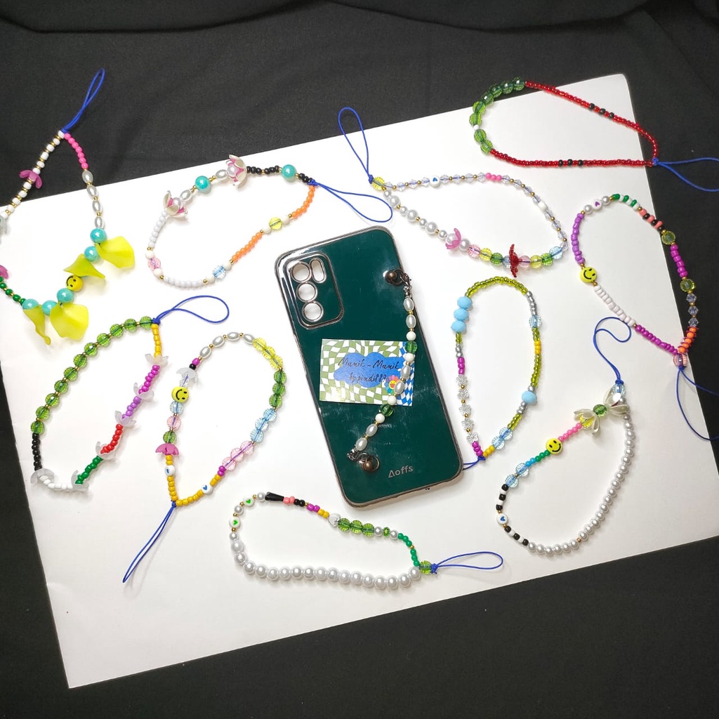 LANYARD-KEY CHAIN MIXED BEADED- 12.12 PHONE STRAP-GANTUNGAN KUNCI MANIK-MANIK-GANTUNGAN HP/KUNCI