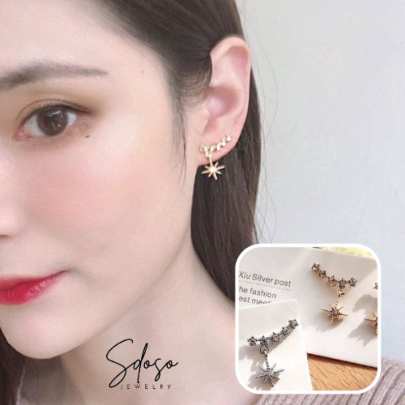 FREE mini box, ANTING BINTANG KOREA 925 STERLING SILVER