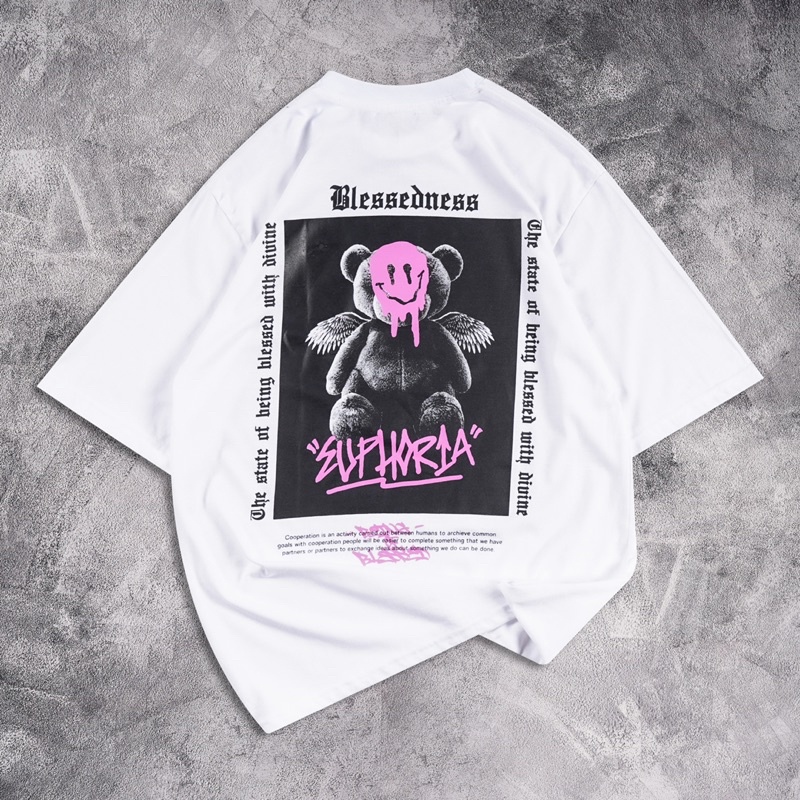 [N00580] Baju Kaos Oversized Distro Motif BLESSEDNESS