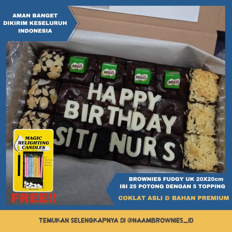 BROWNIES FUDGY / SKAT PANGGANG MURAH BISA CUSTOM HURUF GRATIS CETAK FOTO &amp; UCAPAN NYA