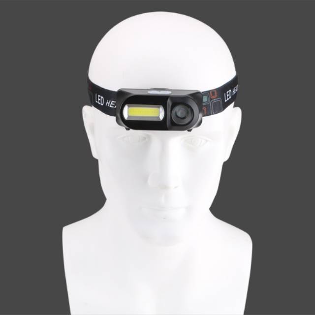 Headlamp Flashlight Headlight LED 3 Modes COB Black