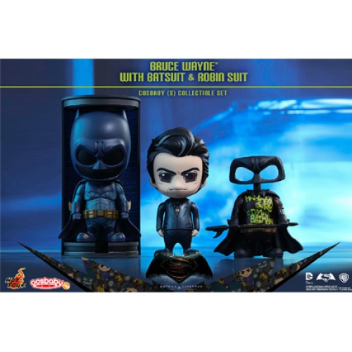 Cosbaby Batman v Superman Dawn of Justice: Bruce Wayne with Batsuit &amp; Robin Suit