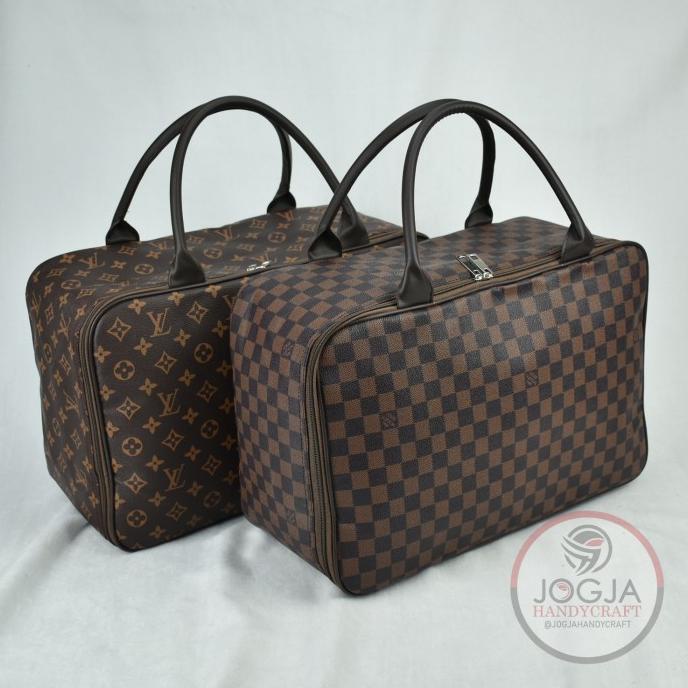 BISA BAYAR DITEMPAT Premium - Tas travel bag / Koper baju / Tas baju / Tas tenteng kulit - LV Damier