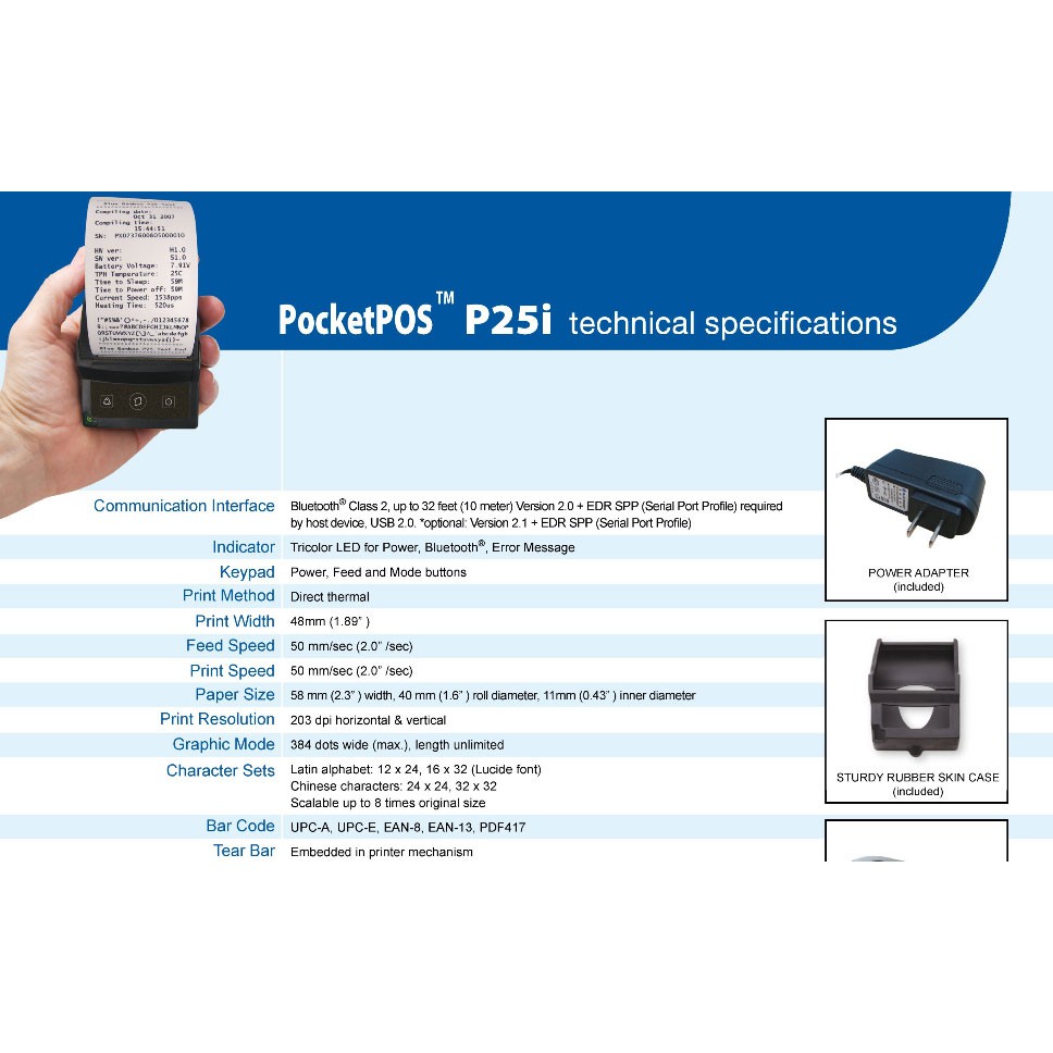 Printer Bluetooth cetak nota label Bluebambo P25i