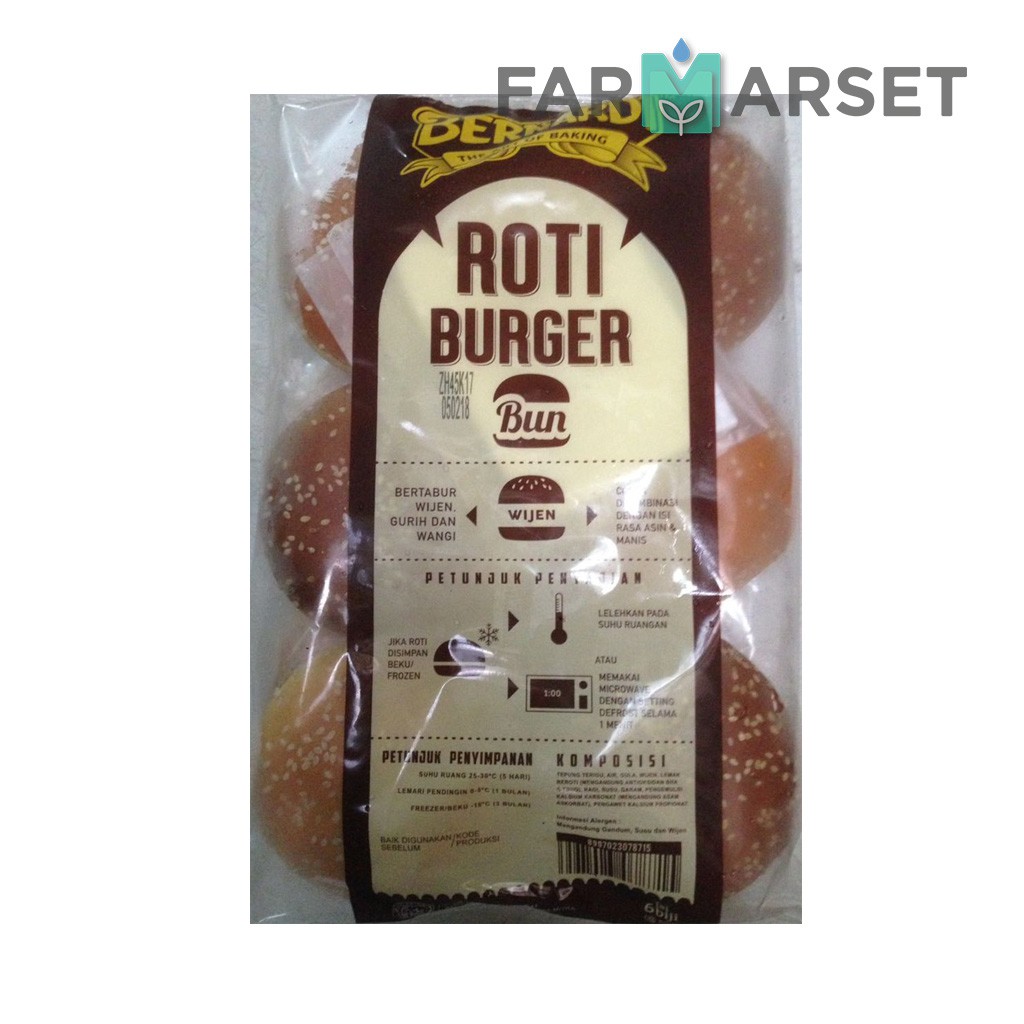 

[BANDUNG ONLY] Bernardi Burger Bun Wijen 300gr isi 6
