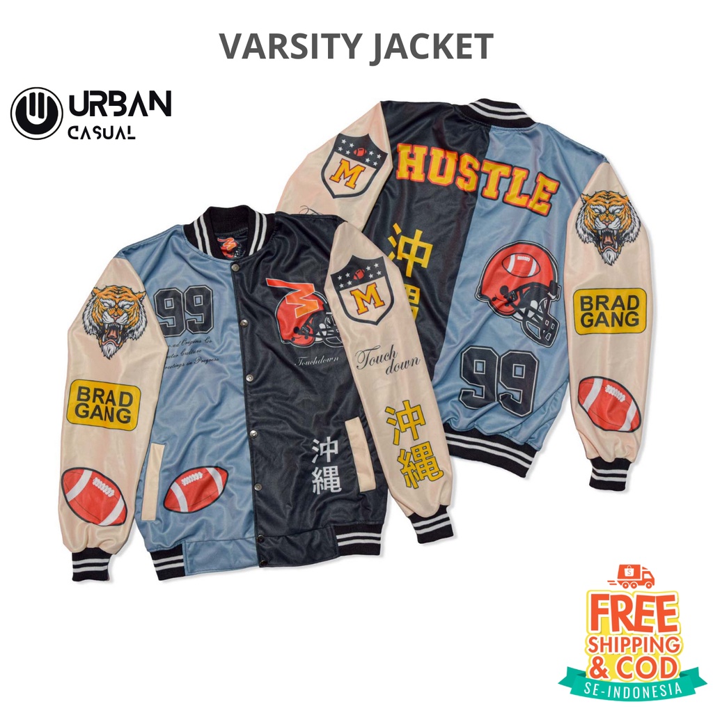 Jaket Varsity Baseball Vintage Pria Wanita Unisex Coach Jaket Bomber Racing bisa COD Jakarta Bandung Kekinian Outdoor Traveling Original Premium