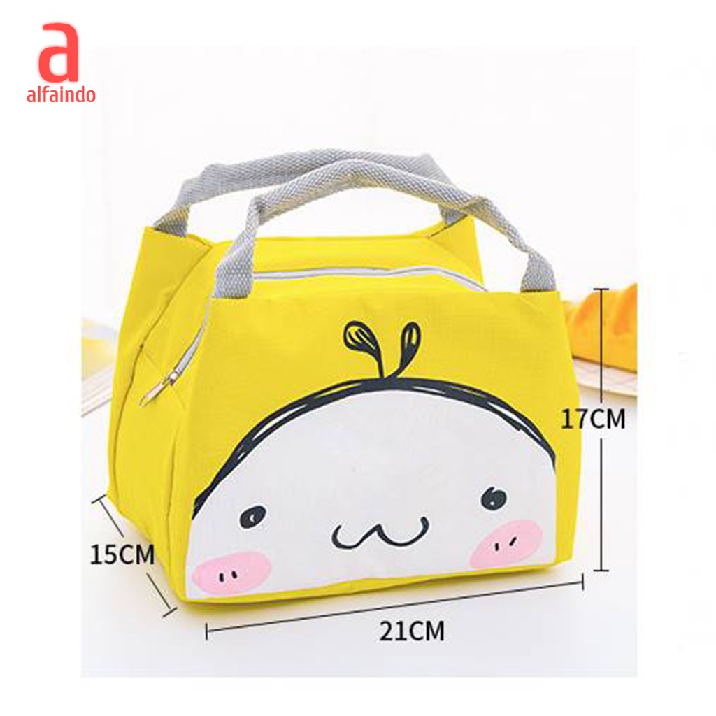 Alfaindo Tas Tempat Kotak Makan Bekal Lunch Box Anak Tahan Panas Praktis Motif Binatang TM015