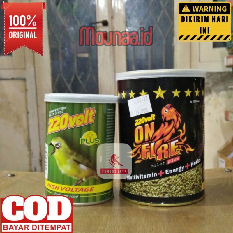 220 Volt Plus dan On Fire Pakan Konslet Lovebird Voer Pleci Dosis Tinggi