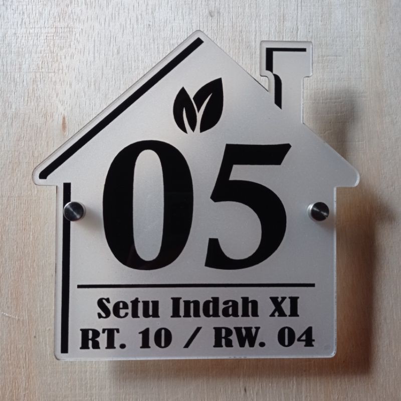 nomor rumah acrylic mewah lapis sticker sunblast