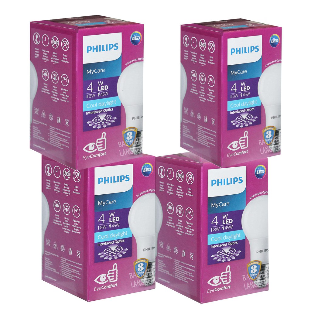 Bohlam LED Philips / Bohlam Philips / Lampu LED PHILIPS / Lampu Philips LED Bulb 4W - SERIES MYCARE