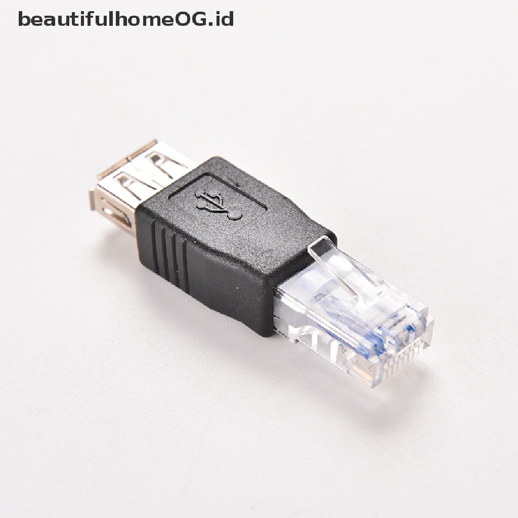 / Beautifulhomeog.id / RJ45 Adapter Socket LAN Ethernet Router Plug Male Ke USB AF A Female