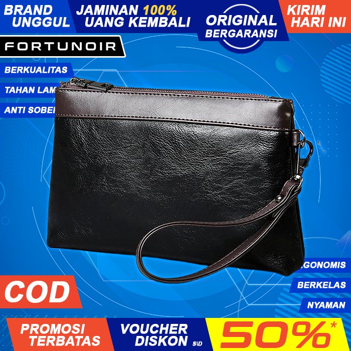 Tas Tangan Handbag Clutch Pegang Pegangan Pesta Fashion Gaul Keren Kulit Pria Cowok Cewek Laki FN460