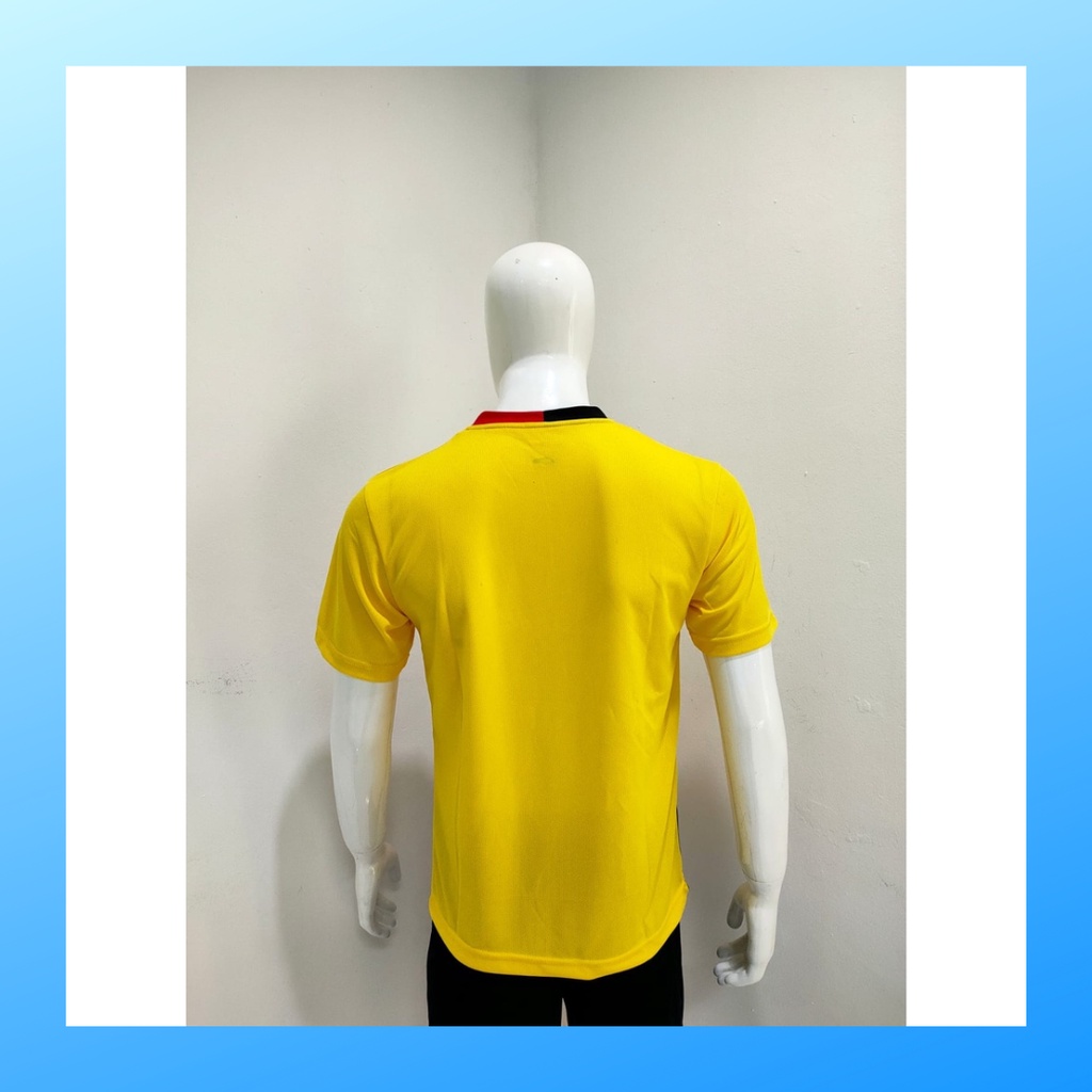 Kaos bulutangkis pria baju badminton atasan olahraga jersy wanita dewasa t-shirt outfit seragam kostum jersey casual suit pakaian jarsey oblong apparel sports jersi sudirman thomas uber cup bulu tangkis Y173 kuning polos