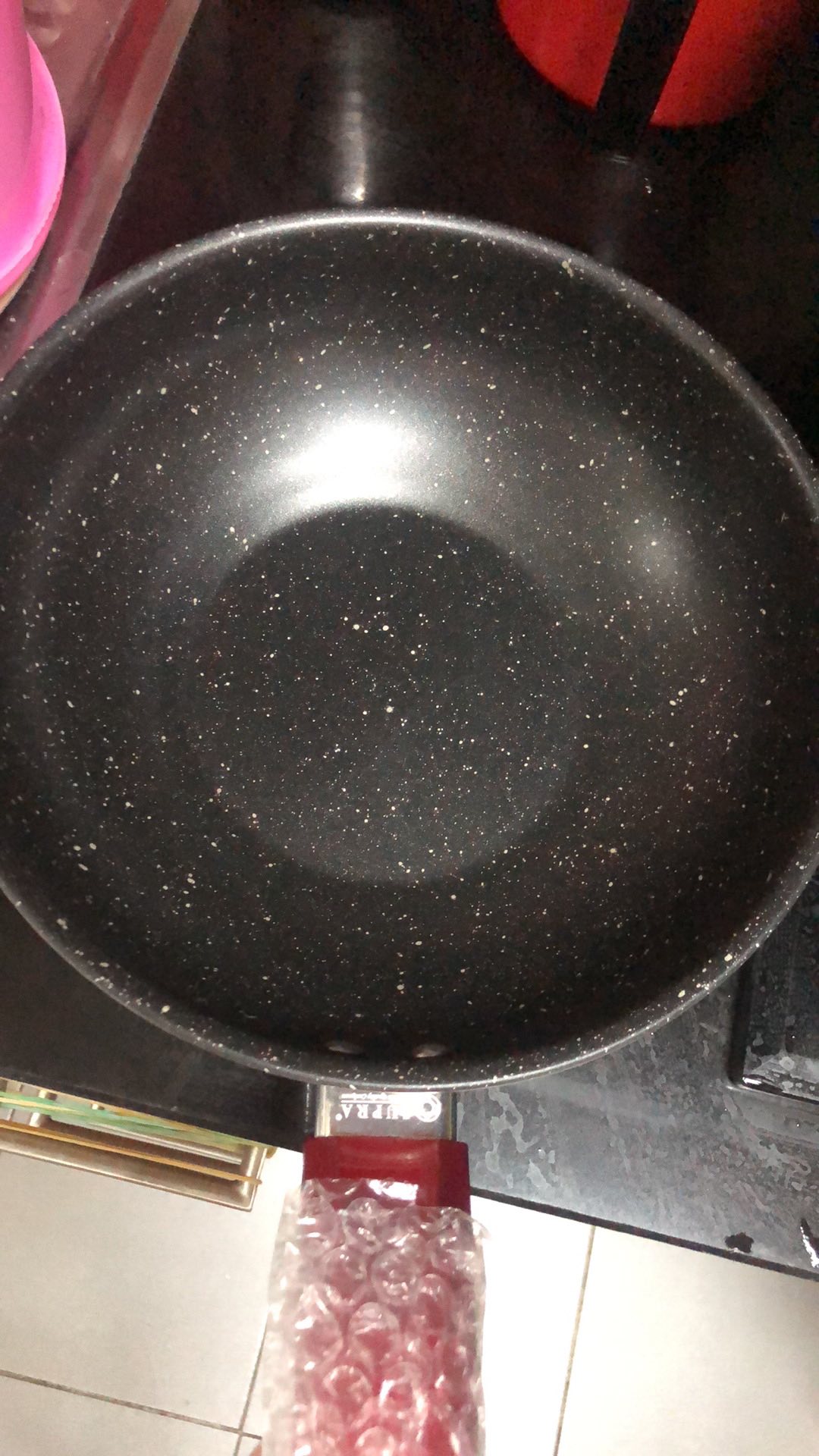 Supra Panci Stainless Stir Wok Marble 24 Cm - Red