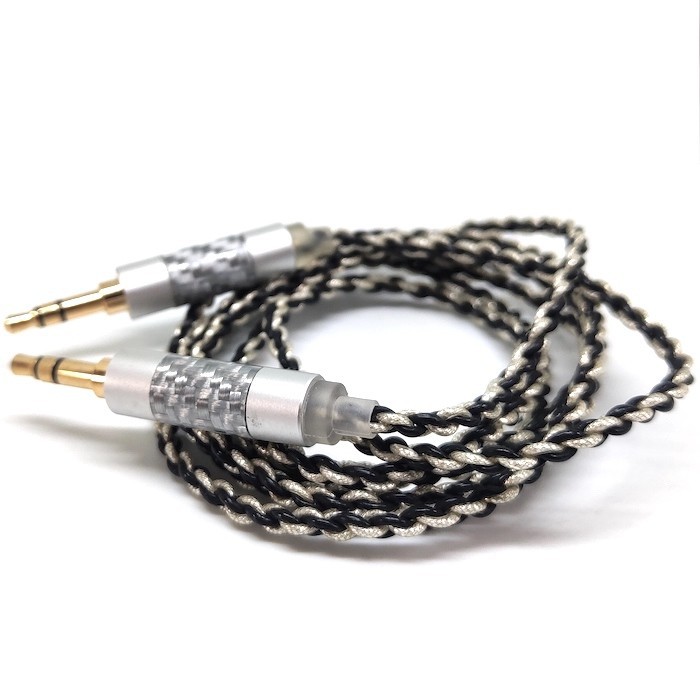 Silver Foil Plated 3.5mm Aux Headphone Audio Cable High End