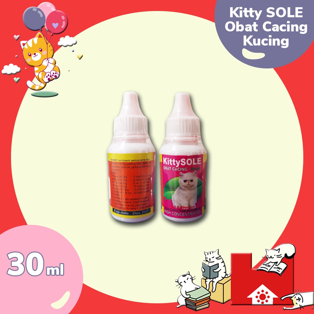 KITTYSOLE drops 30ml - Obat cacing kucing anjing kitty sole 30 ml