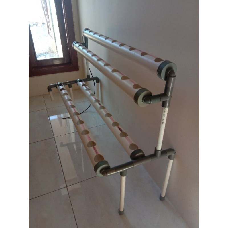 INSTALASI HIDROPONIK SET DFT 40LT 2 TINGKAT