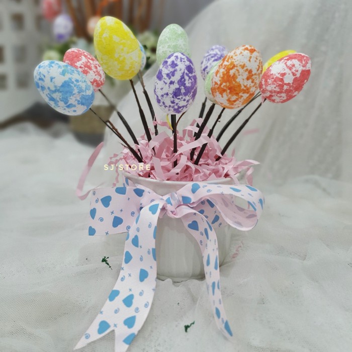 

Easter bunny eggs hiasan meja hampers unik telur paskah unik