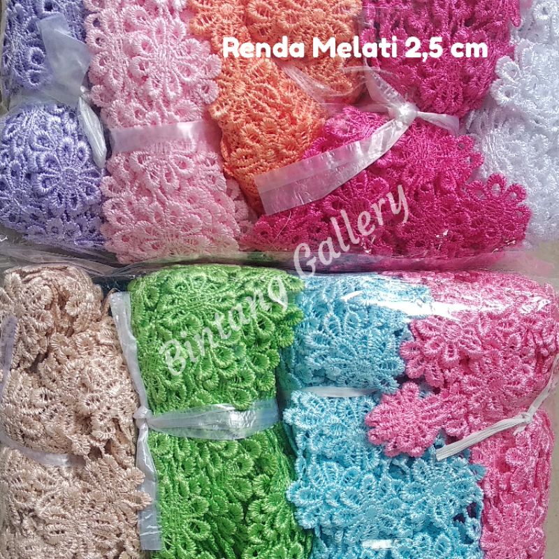 Renda gyper melati 2,5 cm / yard