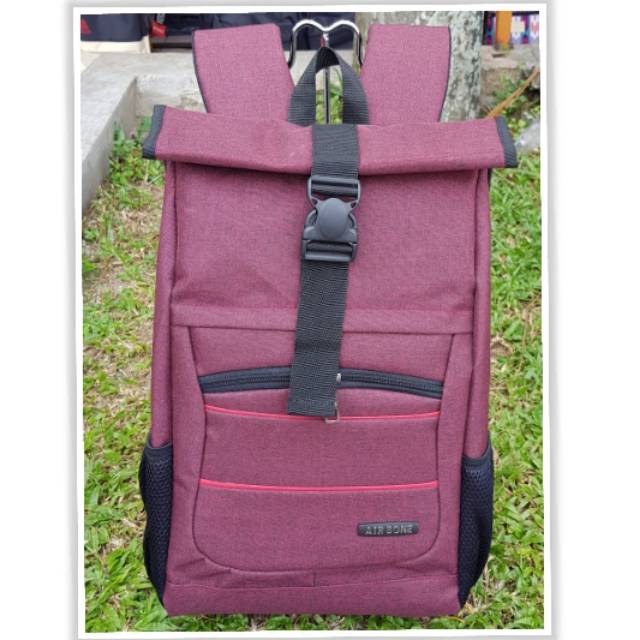 Ransel Pria Fashion Warna Solid Tas Sekolah Kain Oxford Berlapis untuk Remaja Laki-laki Ransel Laptop Tahan Air Kapasitas Besar