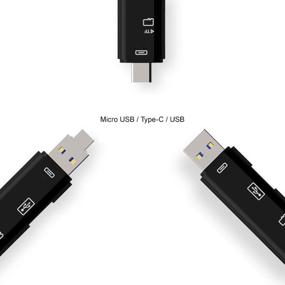 Adaptor Card Reader OTG Micro USB 2.0 Tipe C TF Multifungsi Untuk Keamanan