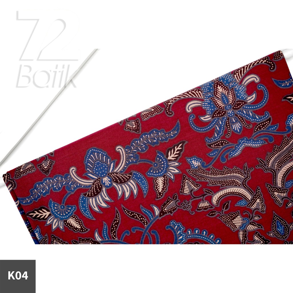 KAIN BATIK PREMIUM Bahan Katun Motif Kembang Warna Merah Maroon Marun Maron 721217 Cap 72 Jarik Jarit Samping Kebat Panjang Batik Katun Modern Premium Bahan Seragam Batik Pernikahan Kantor Keluarga Murah Kamen Jadi Batik Bali Lembaran