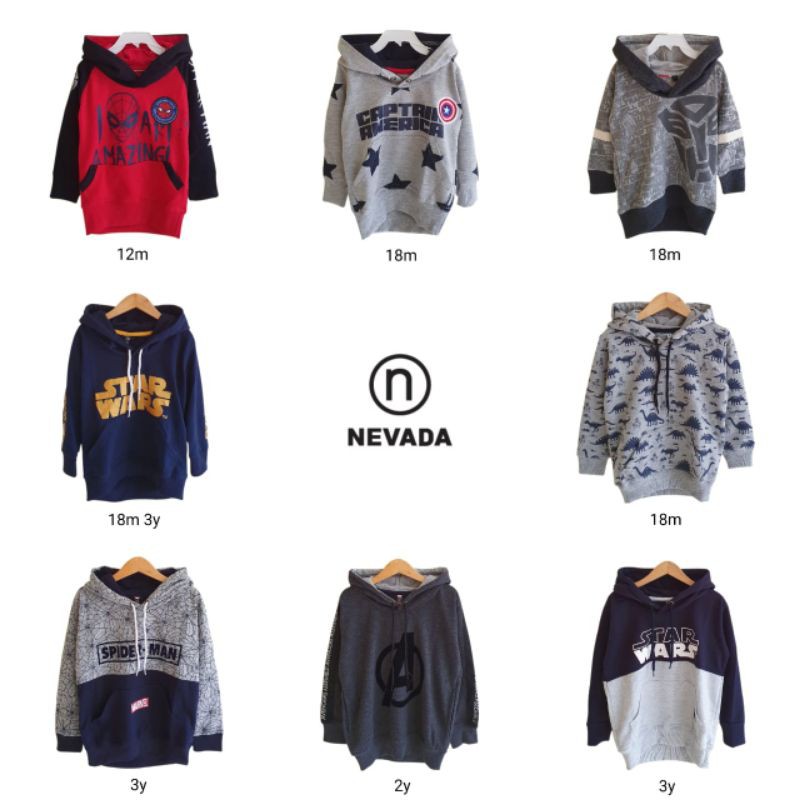 Sweater / Jaket Hodie NEVADA superhero anak laki laki