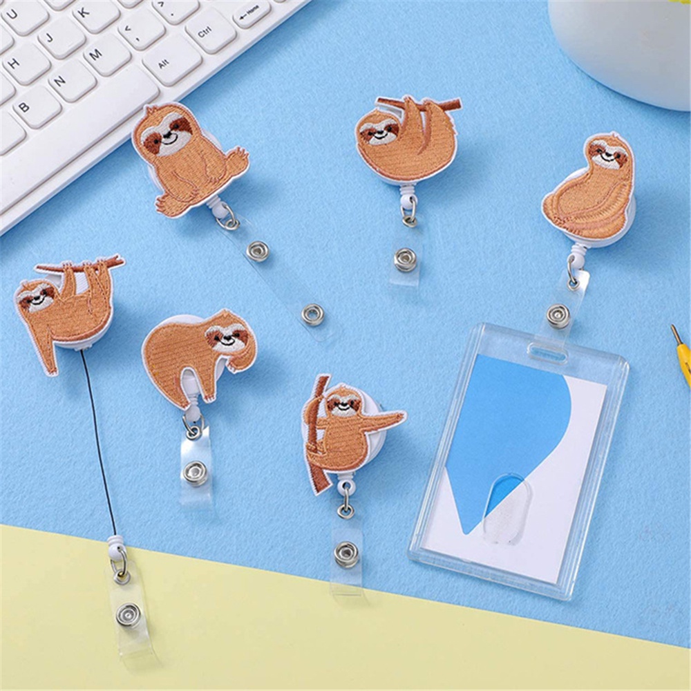 ELEGANT Durable Name Card Holder Sloth Badge Holder Clip ID Badge Holder Card Holder Clip Office Supplies ID Card Nurse Doctor Work Card Lovely Name Tag Holder