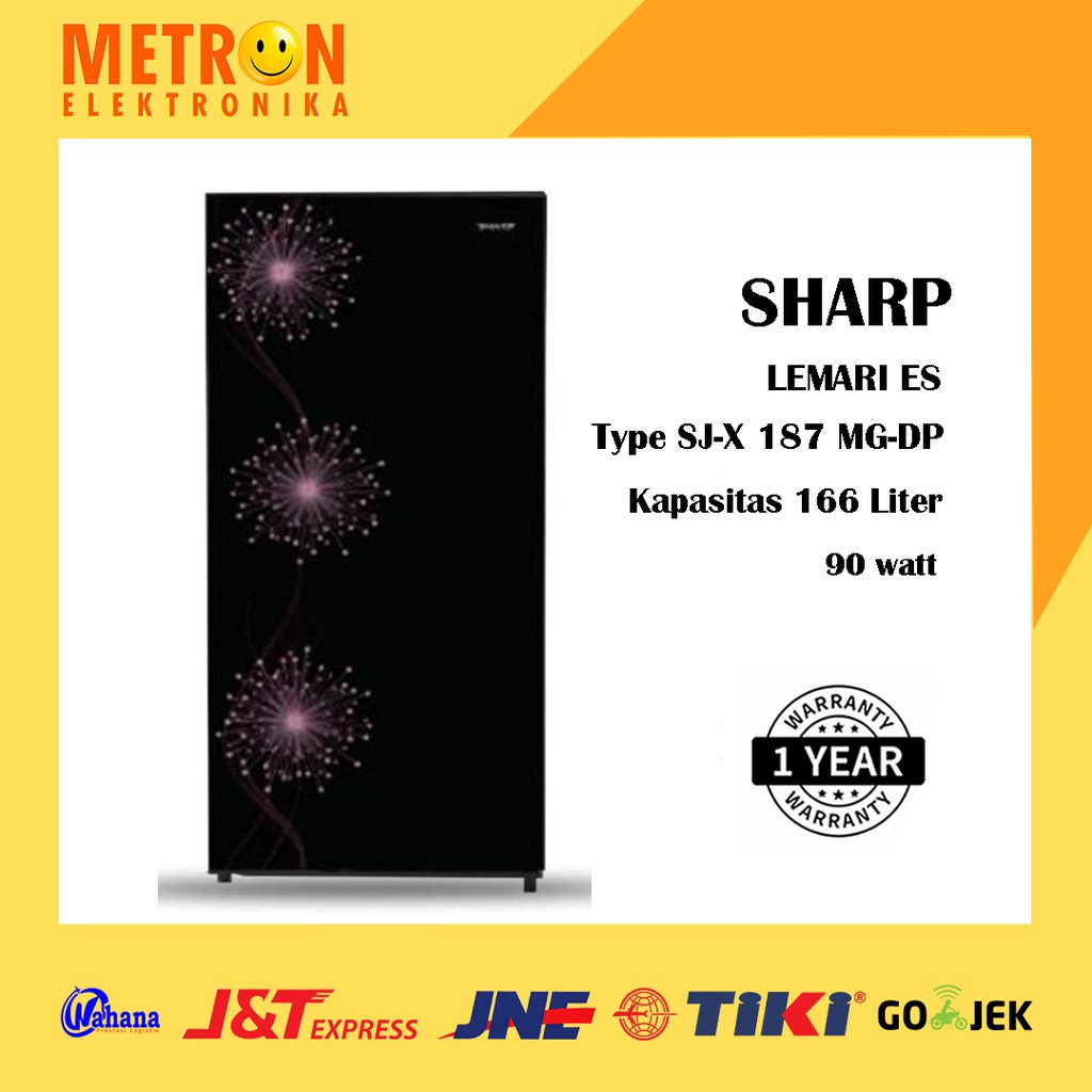 SHARP SJ X 187 MG DP / DANDELION PINK KULKAS LEMARI ES 1 PINTU 166 LITER / SJX187MGDP