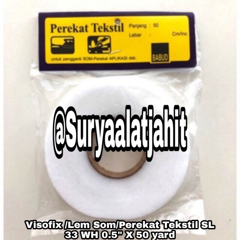 Perekat Visofix SL33 WH 0.5&quot;X50Y pasang Resleting =rp.7.000/pcs