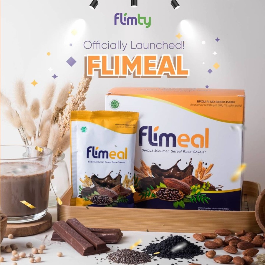 

Flimeal Minuman Sereal Rasa Coklat | Meal Replacement - 1 BOX isi 12 Sachet