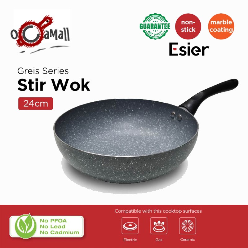 Panci Wajan - Esier Greis Series Stir Wok 24cm