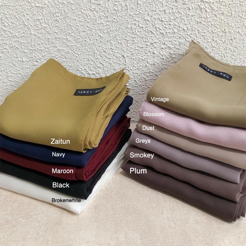 PLAIN HIJAB ORIGINAL NWE LABEL HIGHT CLASS