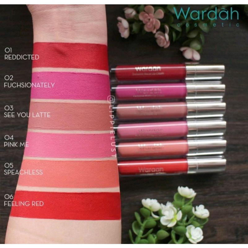 Wardah Exclusive Matte Lip Cream lipstik Stick stik bibir Red Berry Pretty Pink Plump Mauve Red Pinky Honey Bre Heart Nude remaja dewasa