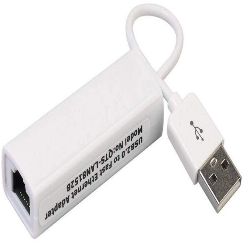 Adapter Kartu Jaringan Lan Ethernet Usb 2.0 Ke Rj45 10mbps Untuk Windows7,8,10,Xp Pc / Laptop