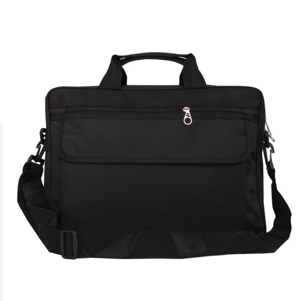 Tas Kantor Selempang Laptop Tas Berkas Kerja Anti Lipat Tas Jinjing Polos Casual Tas Slempang Tas Laptop Jinjing up to 15 inch - Black