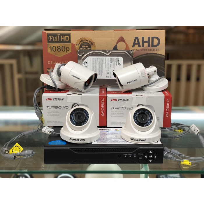 Paket hikvision 4 camera 2mp full hd1080p murah hasil memuaskan