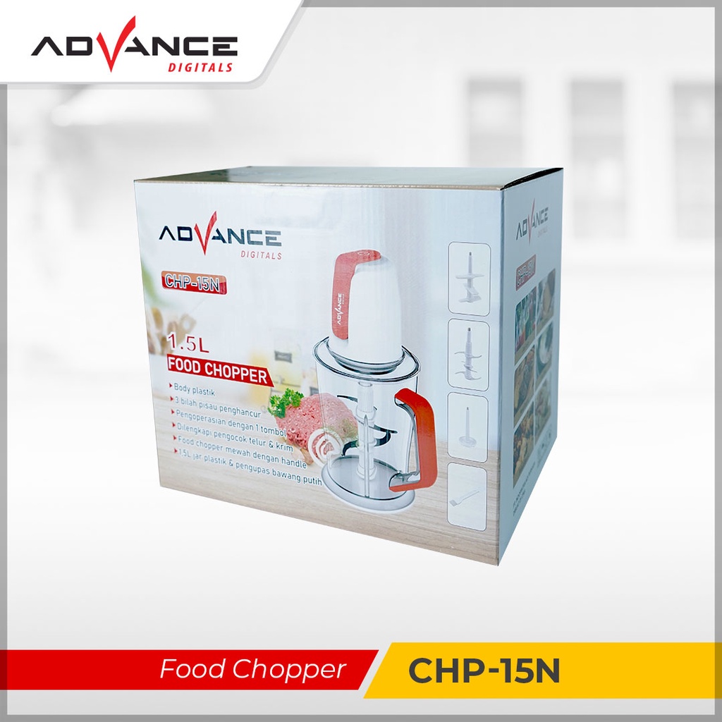 ADVANCE 1.5L Food Chopper Elektrik CHP-15N Garansi Resmi 1 tahun (beli 1 gratis 1)