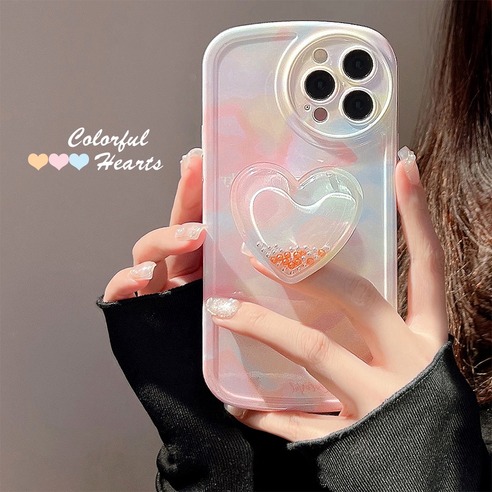 Ins Case Motif Hati 3D Untuk Iphone 11 12 13 14 PLUS PRO MAX