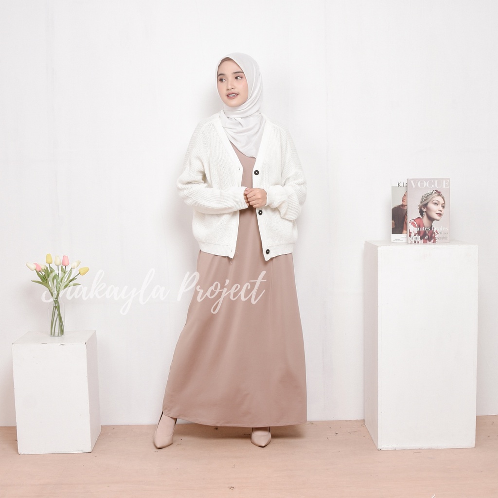 Inner Dress Bahan Jersey Spandex Lengan Panjang (Manset Gamis)