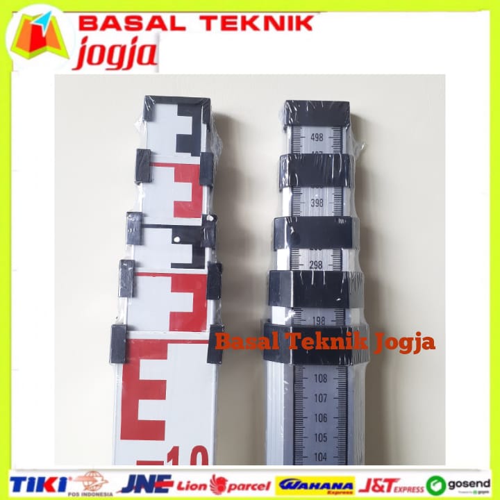 Rambu Ukur Bak Ukur Survey 5 meter 5m Levelling Staff Plus Nivo
