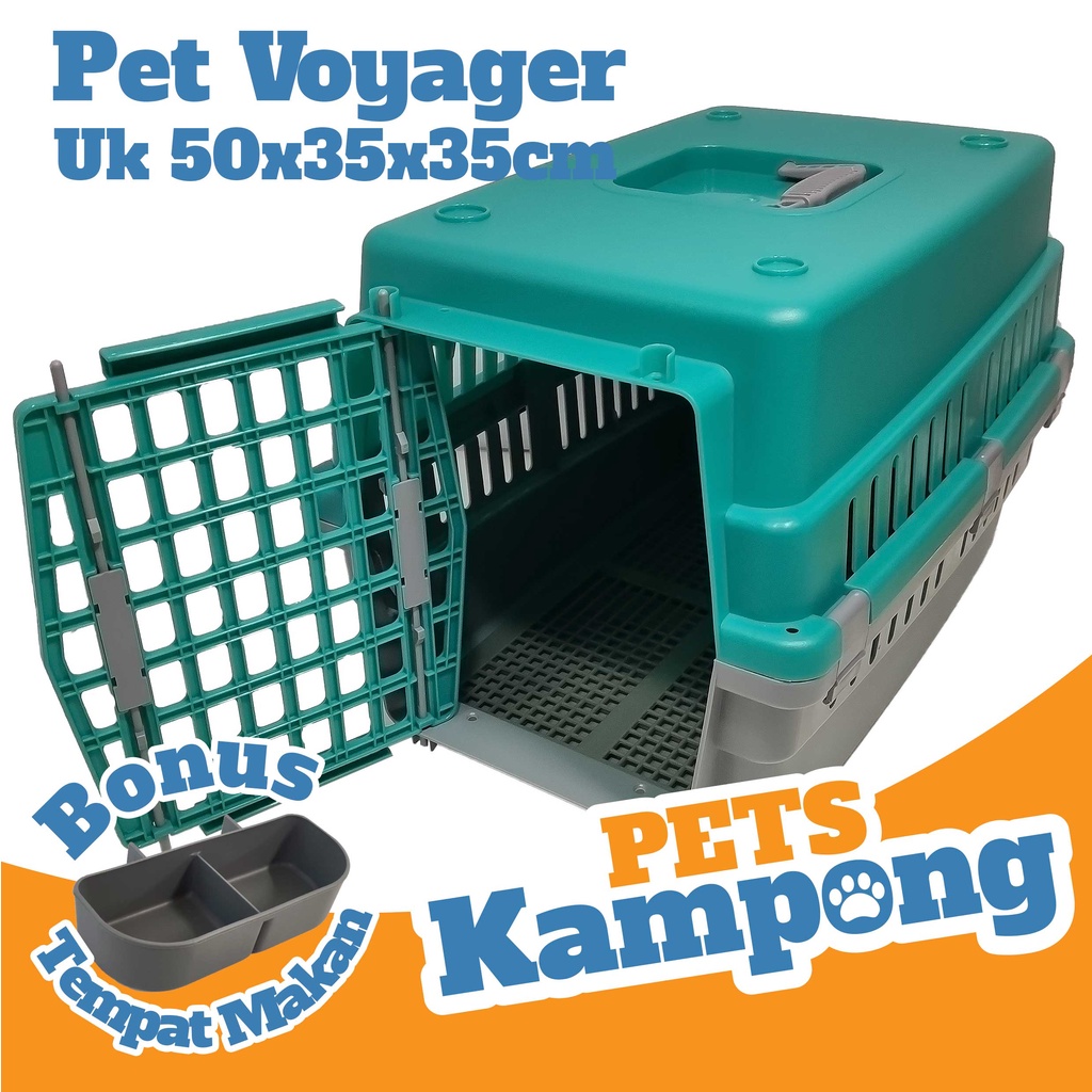 Opo Cat - Kandang Kucing Pet cargo Tas travel hewan Pet carrier termasuk Tray ukuran medium voyager pet carrier anjing kelinci