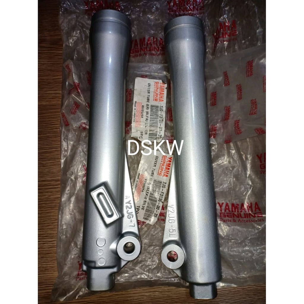 Tabung Shock Depan Set Silver Alfa YGP  bac1532