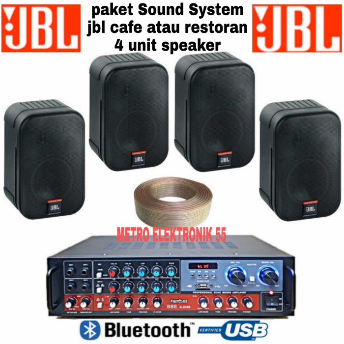 Speaker Jbl - Paket Sound System Jbl Cafe Atau Restoran 4 Unit Speaker Original